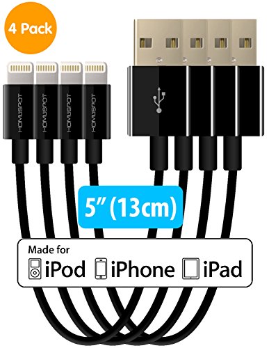 Short iPhone Charger Lightning Cable Charging Cord MFI by HomeSpot 5