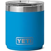 YETI Rambler 10 oz Stackable Lowball 2.0, Vacuum Insulated, Stainless Steel with MagSlider Lid, Big Wave Blue