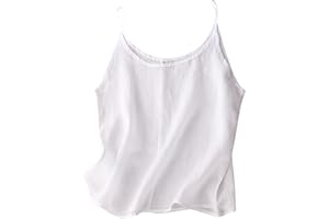 Cotton Linen Tank Tops for Women Spaghetti Strap Sleeveless Camisole Summer Gauze Shirt Basic Layering Camisoles