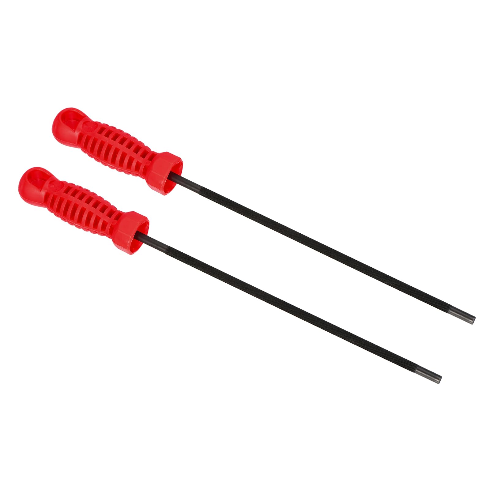 PATIKIL Chainsaw Chain Sharpening File, 2 Pack 7/32-Inch (5.5 Mm) Round Chain Saw Sharpener File with Plastic Handle for Chainsaw, Red