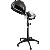 Salon Professional Standing Black Hooded Hair Steamer,deep Conditioning spa | German Thermostat,Dry-Burn Protection,Pure Copper Heating Tube,Leak-Proof Design,Waterproof Motherboard,Adjustable time