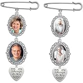BetterJonny Wedding Bouquet Photo Charms, DIY Bouquet Picture Charm Pin Brooch Making Kit Oval Bouquet Charm for Wedding
