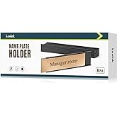 Lenink 6 Pack Name Plate Holder, Office Door Name Plate Holder Adhesive Wall Mount for Meeting Room, Business Department, Warning Area 8” X 2” (Black)