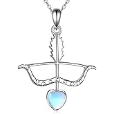 AXOMY Arrow Necklace 925 Sterling Silver Bow Arrow Pendant Necklace Archery Jewelry Gifts for Women