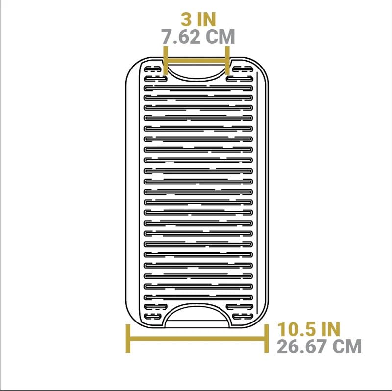 Lodge 20 x 10.44 Inch Pro-Grid Reversible Cast Iron Grill/Griddle – Double Burner Cookware, Pre-Seasoned, Non-Toxic, Made in USA, For Stovetop, Oven, Grill & Campfire