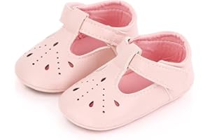 XYLUIGI Baby Girls Soft Pu Leather Cute Flowers Mary Jane Flats Anti Skid Rubber Sole Toddler Dress Shoes