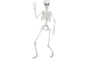 LODOU 3ft/90cm Poseable Halloween Skeleton -Life Size Skeleton Bones with Movable Joints for for Halloween Party Haunted House Supplies (1)