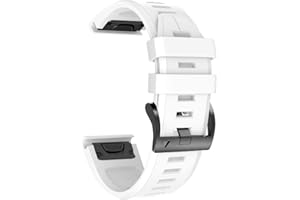 NotoCity Compatible Fenix 5X Plus Bands Fenix 7X Sport Silicone Replacement for Fenix 8 51mm/Fenix 5X/Fenix 5X Plus/Fenix 6X/Fenix 6X Pro/Fenix 3/Fenix 3 HR/Descent MK1/D2 Delta PX/D2 Charlie(White)