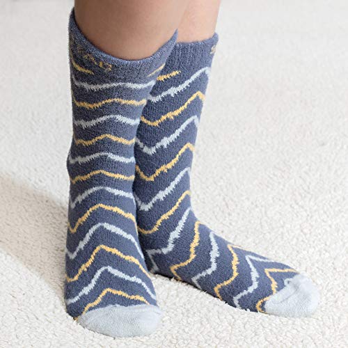 Snuggle Sac Women\'s Cozy Socks 2 Pairs Soft Warm Sleep Socks Casual Fuzzy Bed Socks Loungewear Fluffy Socks