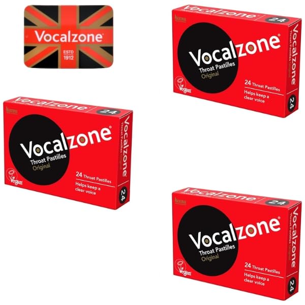 Vocalzone Original 3 Pack Bundle + Free Tin. Tin May Vary. Throat Pastilles for Hard-Working Voices.