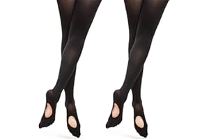 DANCEYOU Black Tights for Girls Toddler Black Dance Tights for Women Footless/Convertible/Stirrup Ballet Leggings 1 & 2 Packs