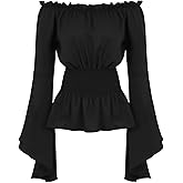 Zhitunemi Renaissance Costume Women Shirt: Peasant Blouses for Women Pirate Shirt Renaissance Top - Ren Faire for Festival