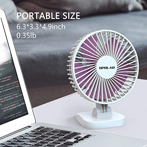 OPOLAR Small Desk Fan for Office Table, Cute but Mighty, 3 Speeds, USB