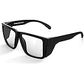 MAXJULI XXL Size Double Extra Large Z87 Sunglasses with Side Shield for Big Wide Heads Men TR90 Ultralight UV400 Protection Glasses 8228S (Clear)