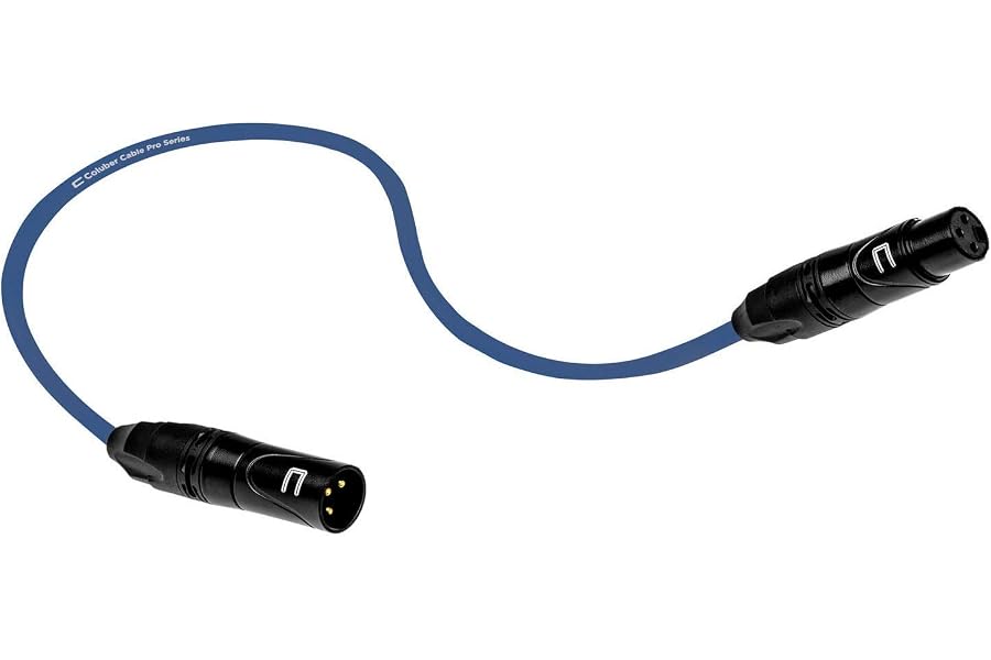 Balanced XLR Cable Male to Female - 10 Feet Blue - Pro 3-Pin Microphone Connector for Powered Speakers, Audio Interface or Mixer for Live Performance & Recording