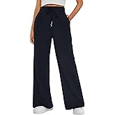 Bellcoco Wide Leg Sweatpants Women Lounge Pants Baggy Track Drawstring Lightweight Sweat Pants with Pockets