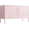 Aiasuit TV Stand Multifunctional Metal Storage Cabinet 2-Tier Thick Plate Material Support Sturdy Metal Sideboard Adjustable Storage Cabinet Pink Size: 23.62”H x 39.37”W x 14.96”D