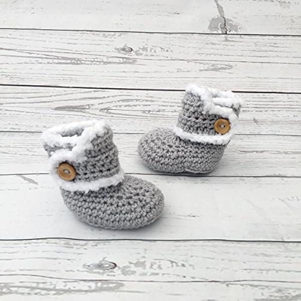 gray baby booties