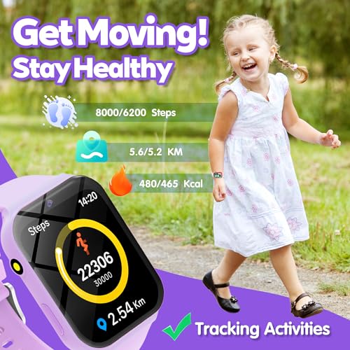Children's Smartwatch, 1.83 Inches Smartwatch Watch Children Fitness Tracker with 18 Games Camera Pedometer Alarm Clock Waterproof Sleep Monitor Christmas and Birthday Gifts for Girl Boy