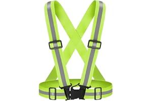 Fepdiu High Visibility Reflective Vest Safety Vest Running Reflective Gear Adjustable Reflective Vest for Walking,Jogging,Hiking,Night Cycling
