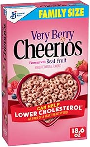 Cheerios Very Berry Cheerios Heart Healthy Cereal, Gluten Free Cereal With Whole Grain Oats, 18.6 OZ Family Si