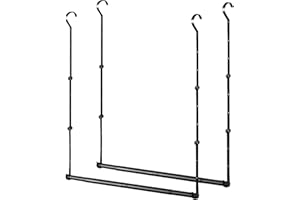 IDEFAIR Adjustable Closet Rods for Hanging Clothes 2 Pack Heavy Duty Closet Extender Hanging Rod Double Hanging Closet Bar Space-Saving Closet Lower Extender for Clothing Organizer