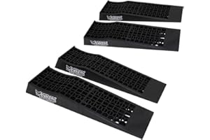 BFC Megan 4PCS Universal Low Profile Drive-On Detachable Auto Service Ramp Black MR-RAMP-01