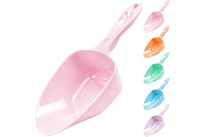 FURMYLOVE Melamine Pet Food Measuring Scoop, 1 Cup 1/2 Cup 1/4 Cup with Clear Measurement Lines for Dog, Cat, Bird, and Rabbit, Durable, Ergonomic Handle, Dishwasher safe-Pink