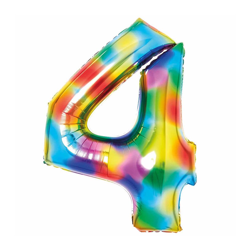 Amscan 9913127 Large Number Bright Rainbow 4