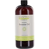 Banyan Botanicals Sesame Oil – Organic & Unrefined Ayurvedic Oil for Skin, Hair, Oil Pulling & More – Multiple Sizes – 34oz. 