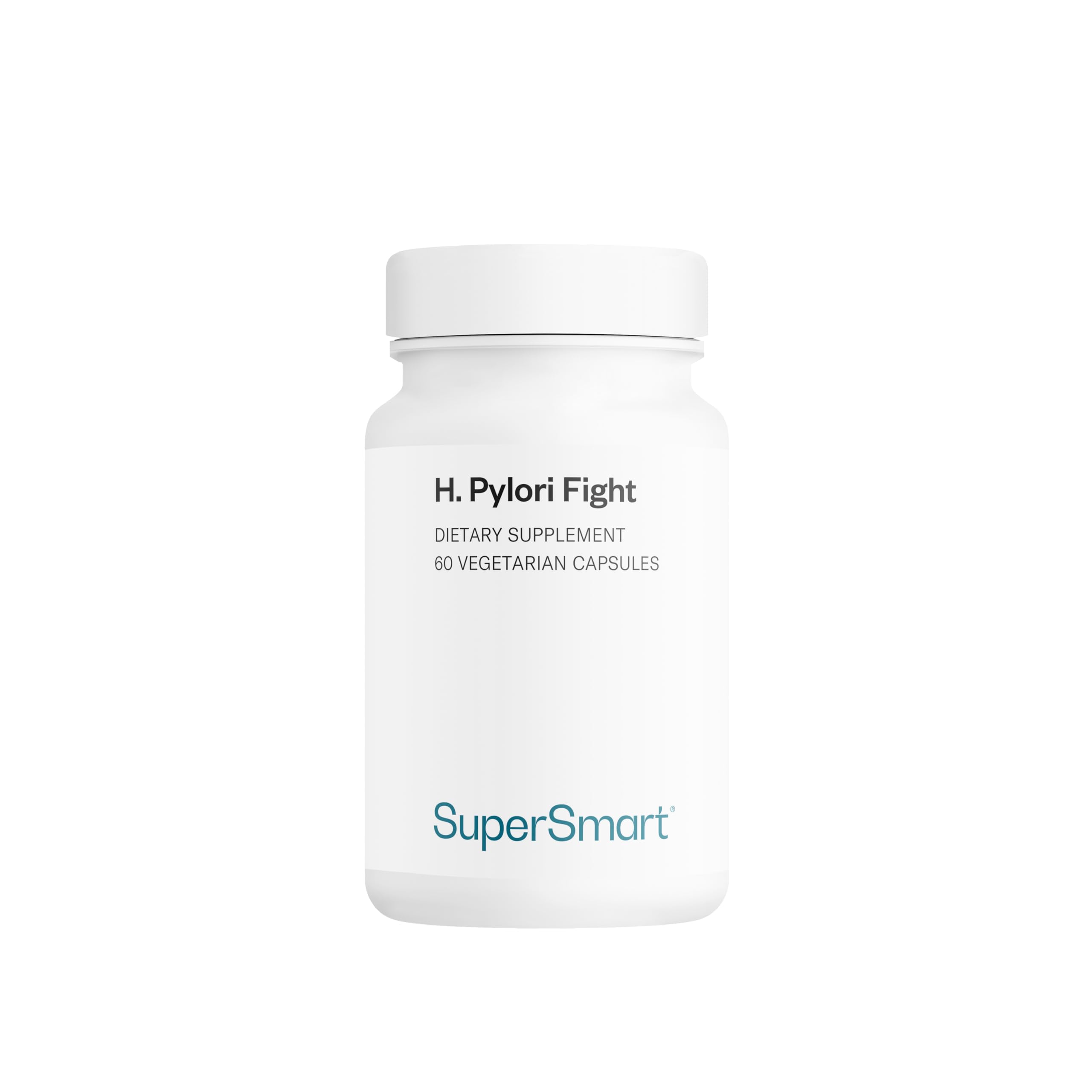 SUPERSMART - H. Pylori Fight 100 mg - Vegetarian Capsules - Relieves Acid Lifts and Stomach Aches
