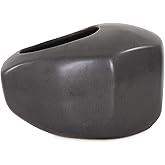 Howard Elliott Collection Matte Gray Alamo Ceramic Vase for Flower and Centerpiece Decor, Abstract Home Decor Vase for Table 