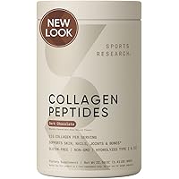 Sports Research Collagen Peptides - Hydrolyzed Type 1 & 3 Collagen Powder Protein Supplement for Healthy Skin, Nails, Bones &