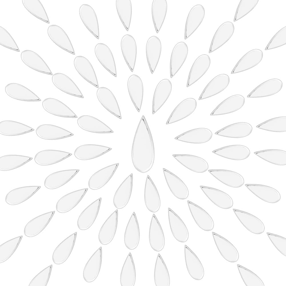 OLYCRAFT 300Pcs Teardrop Craft Mirrors Mosaic Tiles 4.5x12mm Teardrop Mosaic Tiles Mini Acrylic Mirror Teardrops Acrylic Cabochons for DIY Crafts Art Wall Door Home Decorations