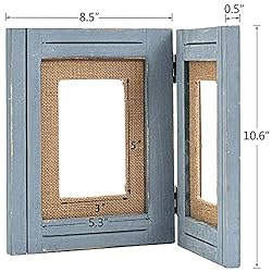 Distressed Hinged Double Picture Photo Frame 4x6