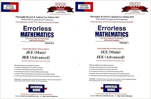 Universal Self Scorer Errorless Mathematics for JEE Main & Advanced (2 Volume) 2019 Edition by Universal Books
