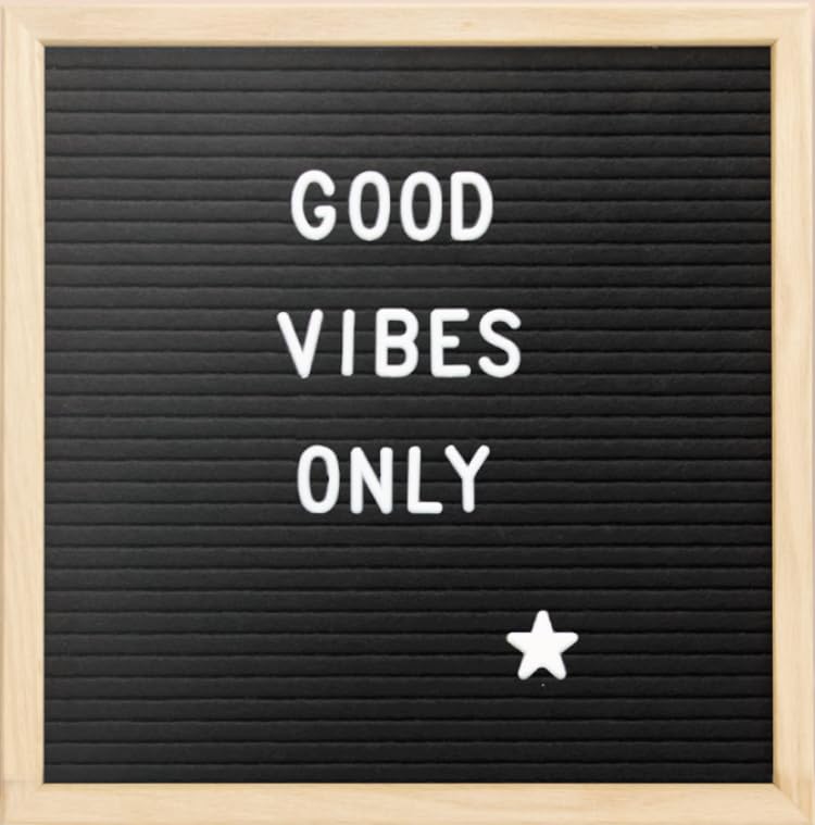 SECURIT - Chalkboard with Letters - for Bars, Restaurants, Pubs, Shops - Wooden Frame - Letters, Numbers and Symbols in Acrylic Included - 30 x 30 cm - Teak Colour