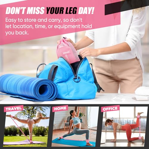 Resistance Bands with Ankle Straps, Ankle Weights Bands for Working Out, Exercise Band for Women Leg and Glute, Booty Workout Equipment for Kickbacks,Butt and Hip Training, Home Gym Fitness Equipment