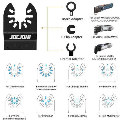 27 Pcs Oscillating Saw Blade, Universal Multifunction Tool Saw Blades Accessories Kit, Multi-functional Tool Blade, for Fein Multimaster, Ryobi, Milwaukee, Bosch, Dremel, Dewalt, Rockwell, Makita
