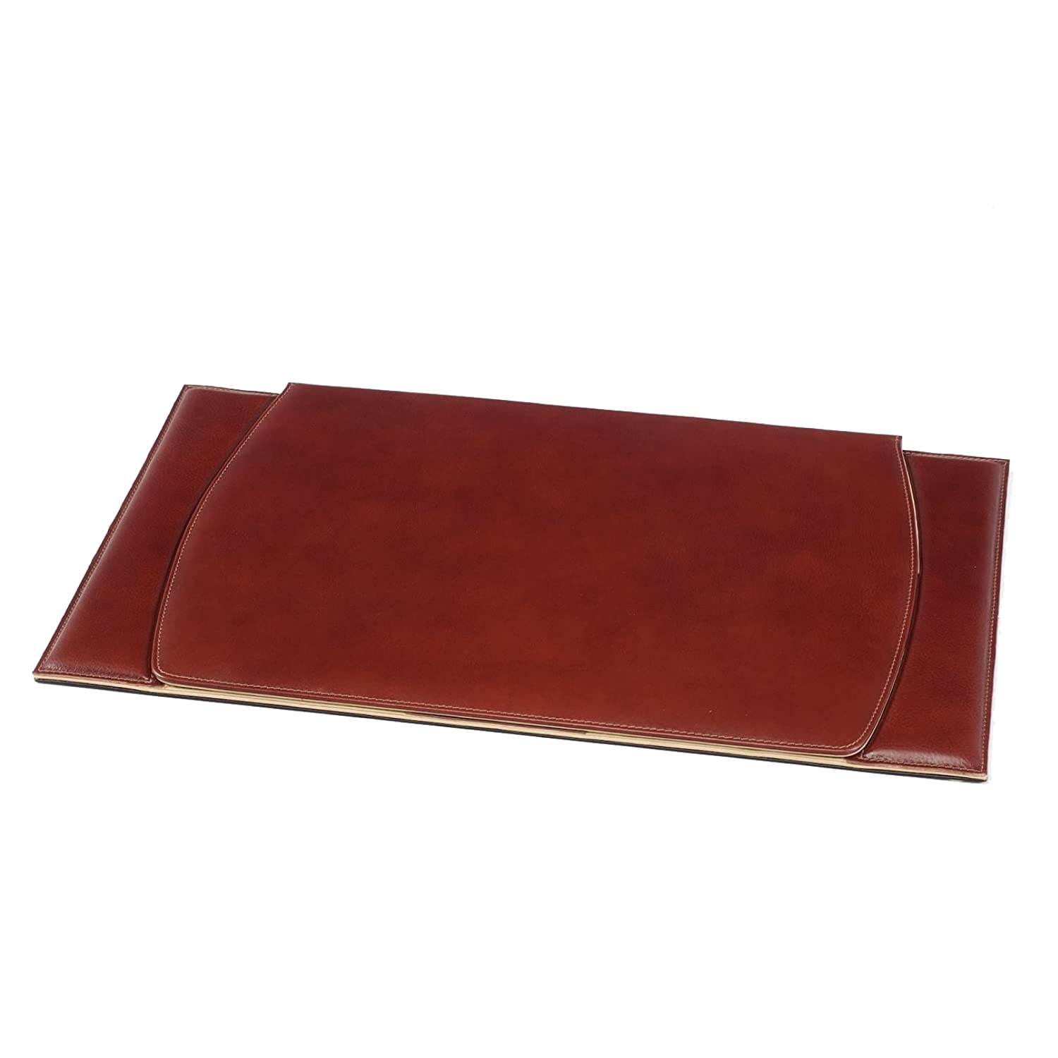Desk Pad - 100% Full-Grain Leather - Handmade in Italy by Expert Artisans - Elegant, Soft and Durable - Desk Mat, Protects Against Scratches - Brown