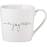 Creative Brands Faithworks - Inspirational White Bone China Café Mug/Cup, 14-Ounce, Joy Of The Lord