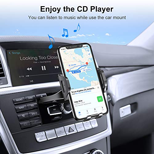 RAXFLY CD Slot Car Phone Mount Holder One Button Installation Release CD Player Car Phone Holder