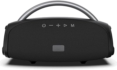 Altavoz Bluetooth Potente Portátil Negro con Batería Integrada, Manos Libres, USB, Tarjeta SD y Luz LED Ambiental