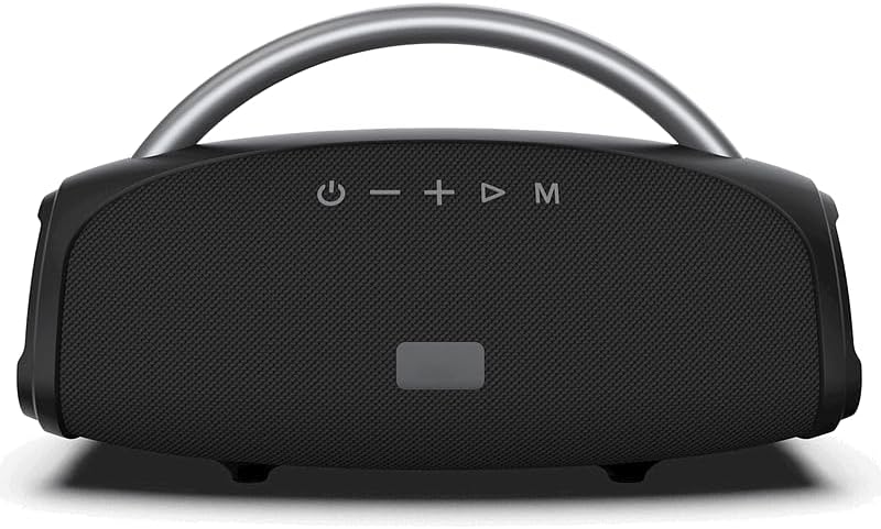 Bluetooth Lautsprecher Tragbar Schwarz mit Akku, Freisprechfunktion, USB-Port, SD-Kartenleser & LED-Licht – Musikbox Bluetooth für Zuhause & Party