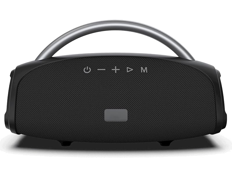 Altavoz Bluetooth Potente Portátil Negro con Batería Integrada, Manos Libres, USB, Tarjeta SD y Luz LED Ambiental
