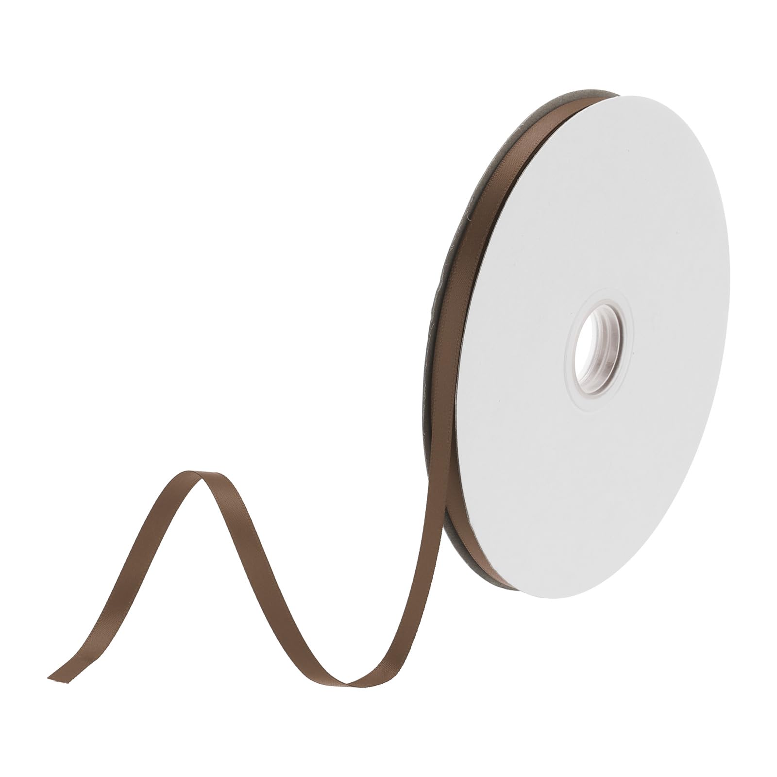 DMiotech 6mm Satin Ribbon 64m/210ft Thin Double Face Fabric Grosgrain Ribbon for Gift Wrapping Floral Hair Flower Bouquet, Coffee