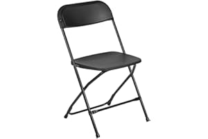 Flash Furniture Hercules Series Plastic Folding Chairs for Parties and Weddings, Stackable Commercial Event Seats with 650-lb. Static Weight Capacity, Set of 2, Black