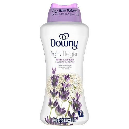 Downy Light Laundry Scent Booster Beads for Washer, White Lavender, 24 oz, with No Heavy Perfumes