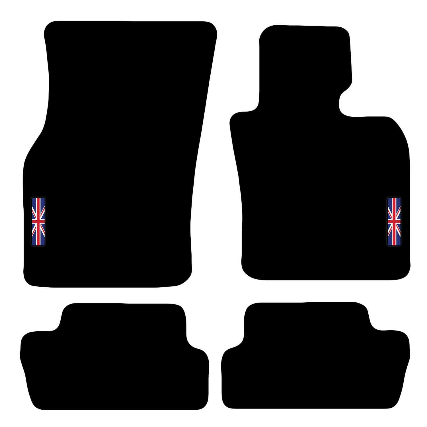 Carsio Carpet Car Mats For MINI 2014 Onwards (F56 F57 F66) 3 Door with Union Jack Flag logo Tailored Fit Floor Mat Complete Accessory Custom Fitted - All Weather, Anti-Slip Backing & Black Trim