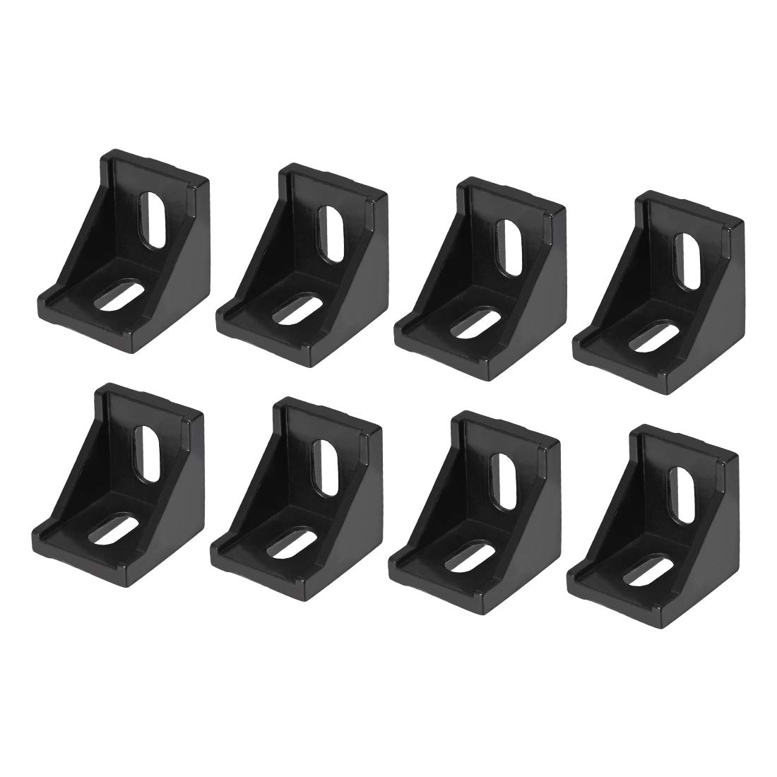 sourcing map Inside Corner Bracket Gusset, 40mm x 40mm for 4040 Series Aluminum Extrusion Profile, 8 Pcs (Black)
